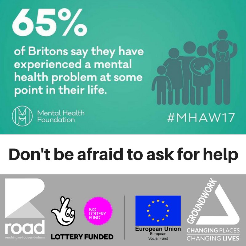 roaddurham's tweet photo. ROAD @GWKNE support the wellbeing of those who need it most #MHAW17 Improve mental health practically https://t.co/DKSWPHVbl4 #biglotteryesf https://t.co/CrV7hkWIXA