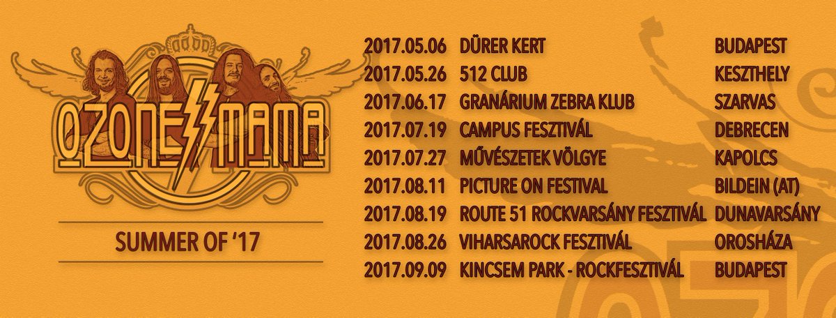 OzoneMamaHUN's tweet photo. Summer tour dates announced!
https://t.co/lBMmauI3XD
#ozonemama #ozonemamaband #live #festival https://t.co/Zq1tWYjtoj
