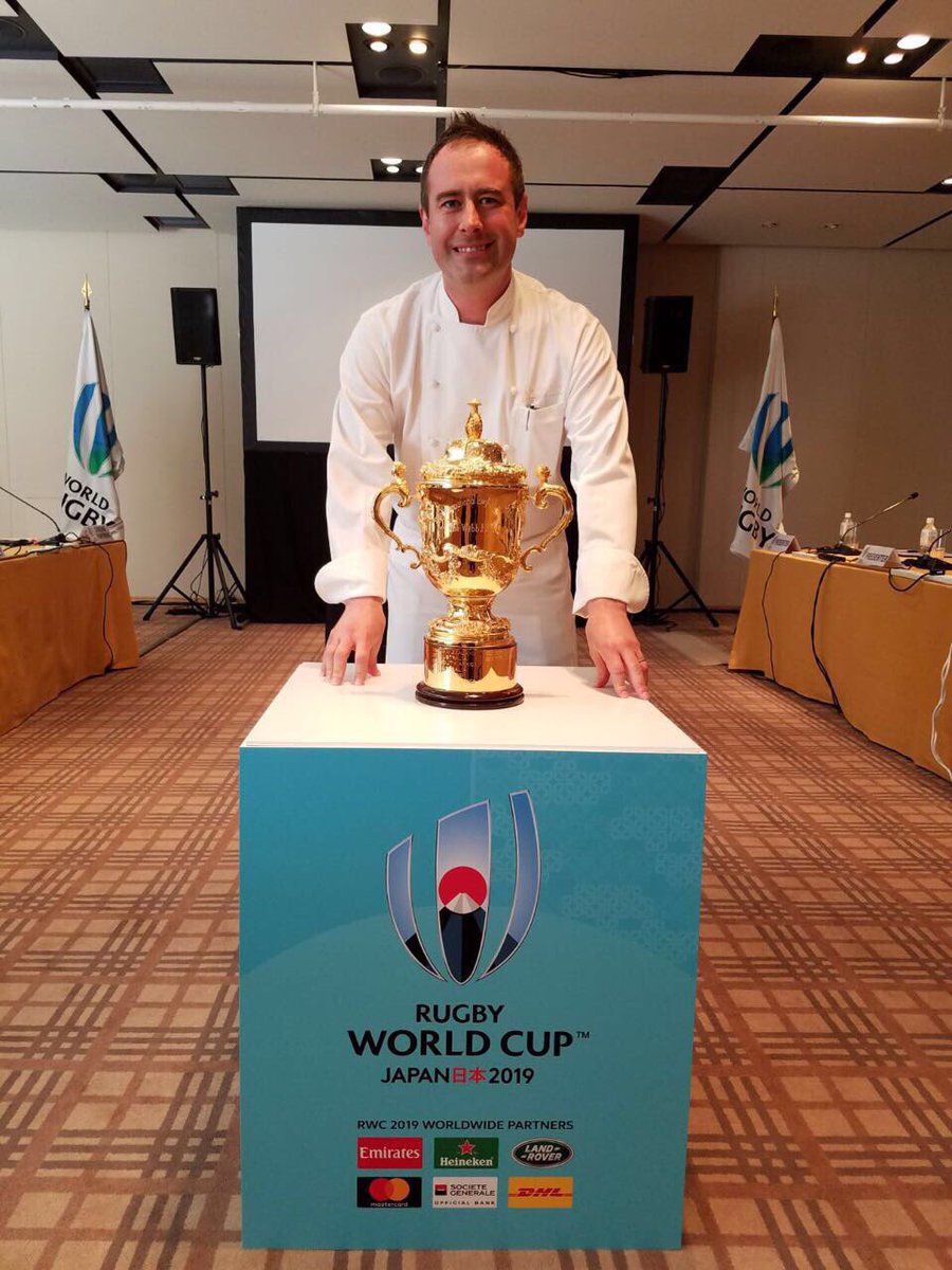 WTM_ThePodcast's tweet photo. PROUDLY SOUTH AFRICAN! Chef Etienne representing SA in #Japan for the #RugbyWorldCup2019 - PR by @TFC_Africa #Rugby #International #chef https://t.co/SzVs9np0r3