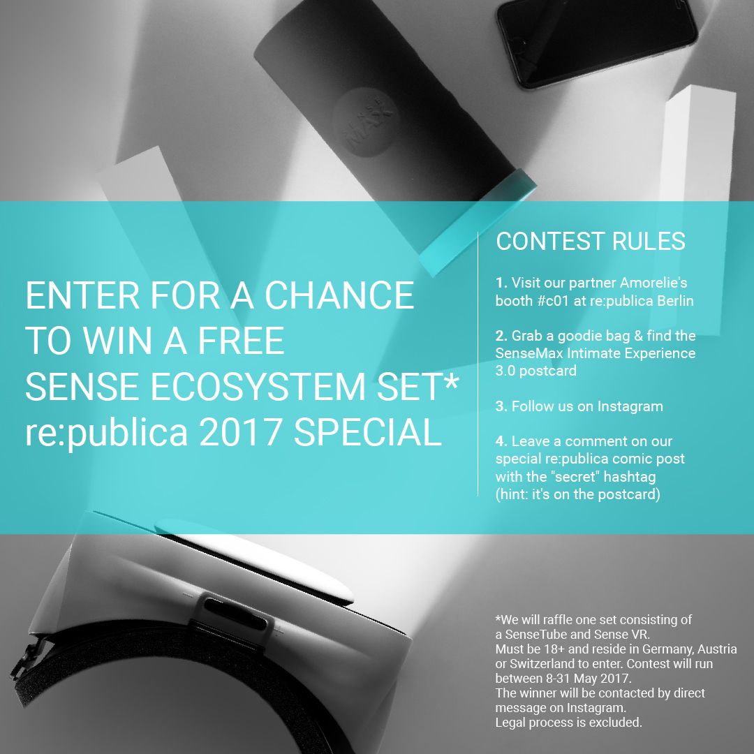 sensemaxtech's tweet photo. Going to @republica? Don't forget to visit us to experience #SexTech #VR and enter our contest for a chance to win a #SenseEcosystem set! https://t.co/gKomYiKVpo