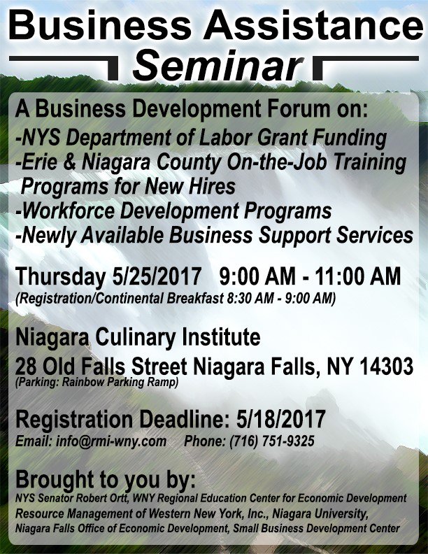 RMIWNY's tweet photo. Join us for an upcoming business seminar! @SenatorOrtt #wny #buffalo #nf https://t.co/s9QLEgIgf4