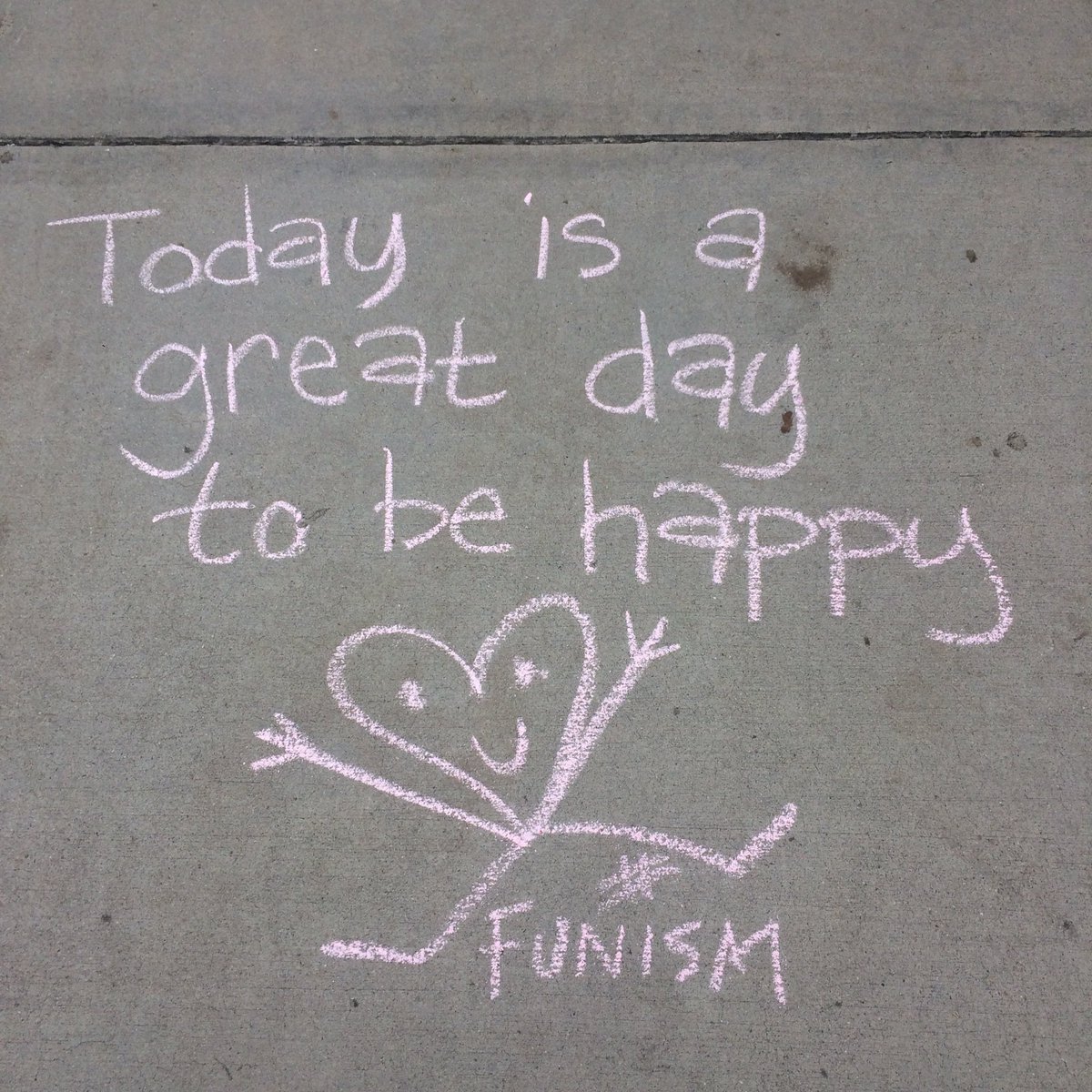 KPFunism's tweet photo. Today is a great day to be happy. #funism #itsOnlyChalk #funisms #WildATheART https://t.co/RYk9gG1fbR