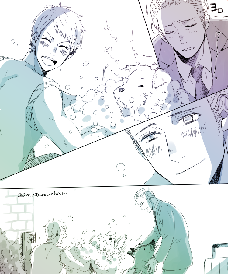 #APHコンビ版深夜のお絵描き60分一本勝負(@hetaknb)
東西組で【おかえり】
おかえりヴェスト! 