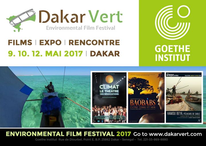 AfriCulturelle's tweet photo. Festival du film environnemental #DakarVert : 9, 10 et 12 mai 2017 au @GI_Senegal.
#Culture #Cinema #Environnement

https://t.co/gAgL4rUsc9 https://t.co/qV4tP0eZw9