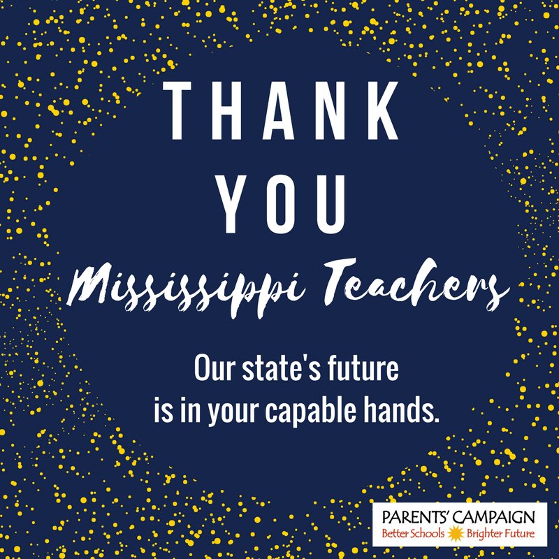 ParentsCampaign's tweet photo. Celebrating the good work teachers are doing every day in MS classrooms. #TeacherAppreciationWeek #msedu #All4PubEd https://t.co/bRLvkU24mV