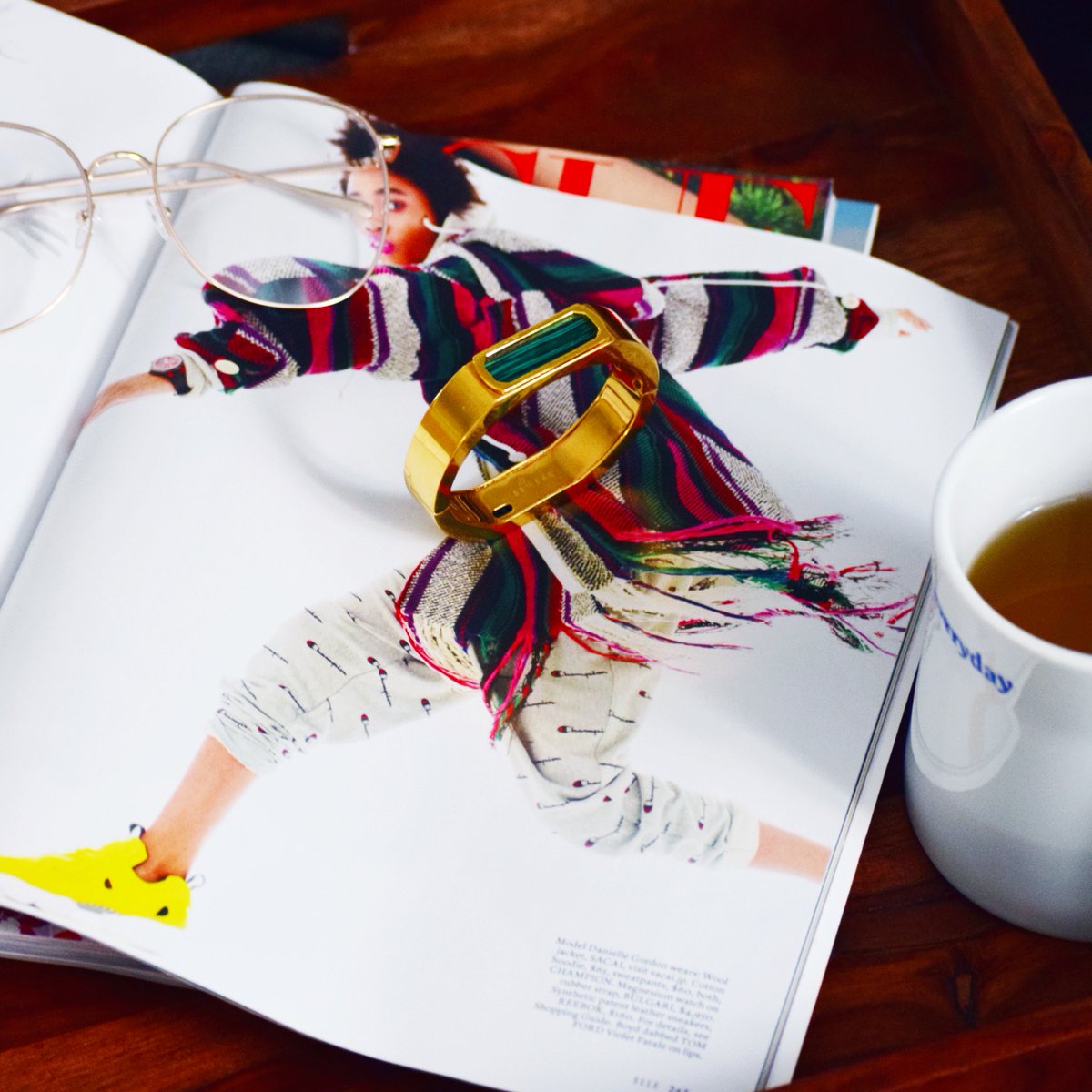 WiseWear's tweet photo. Rise and shine! Start your #Monday with a warm cup of green tea and some exercise accompanied by our #SocialiteCollection. #WiseWear https://t.co/w6IqvO98ch