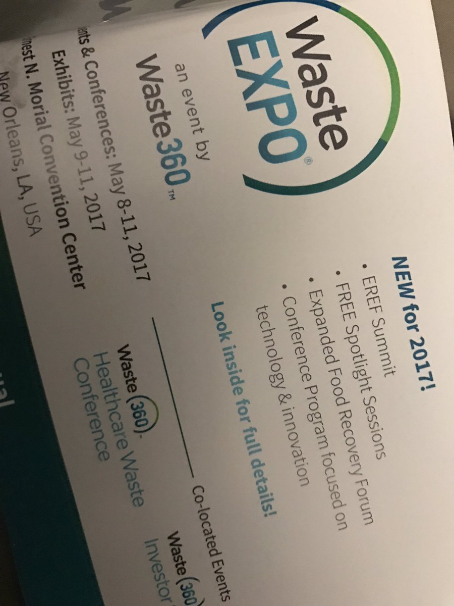 Championwaste's tweet photo. Waste Expo 2017 
Discussing "Hard To Recycle Items" great start to the Expo. https://t.co/niaHboEVyW