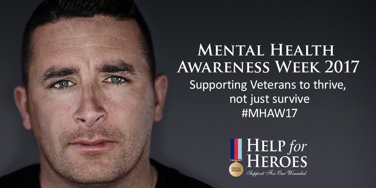 It's Mental Health Awareness Week, we are proud to support Veterans and their family members to thrive, not just survive. #MHAW17
Pse RT