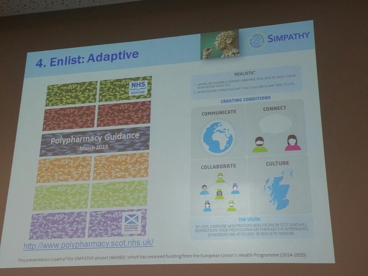 SimpathyProject's tweet image. .@AlpanaMair linking polypharmacy with realistic medicine #SIMPATHY #ICIC17