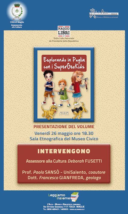 AlcaMaglie's tweet photo. #Geologia per ragazzi? Ci ha pensato un gruppo di Geologi. #MaggiodeiLibri venerdì 26 maggio la presentazione del volume #Addaeditori https://t.co/1fB6iNKWFK
