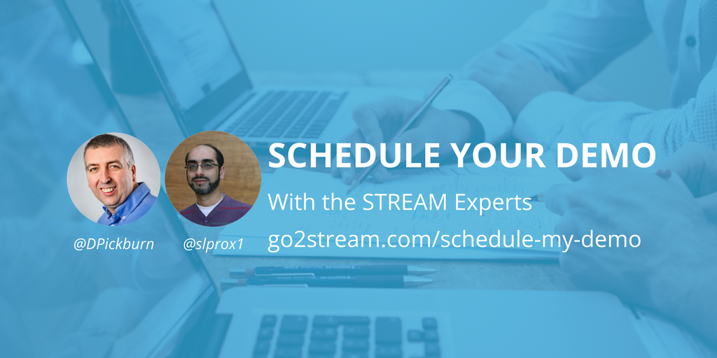 go2_stream's tweet photo. Have you scheduled your demo with the STREAM experts? Pick a time &amp; date to suit you with @DPickburn or @slprox1: https://t.co/LKP2EynCNm https://t.co/JlLa4lmGzQ