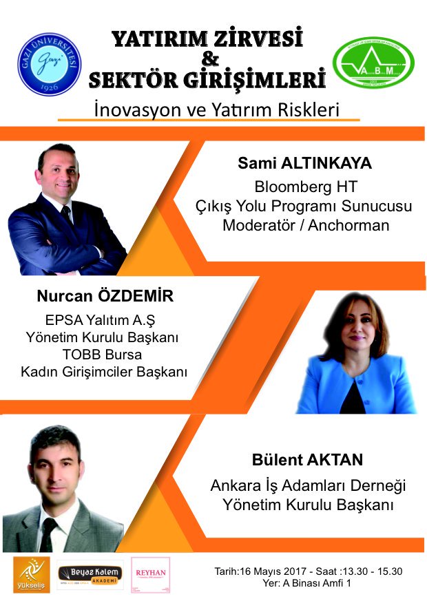 İnovasyon ve yatırıma dair merak ettiğiniz herşey bu etkinlikte.
16 Mayıs'ta buluşalım...
 #ABMilezirveye
