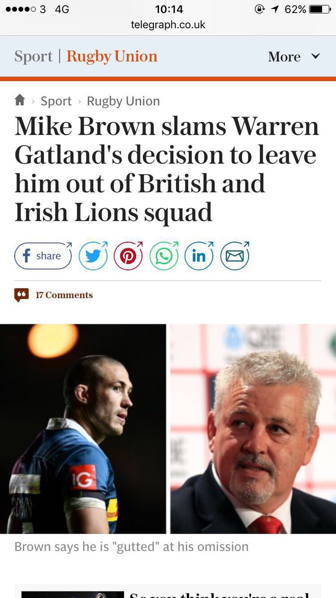 mikebrown_15's tweet photo. Very misleading headline by @TelegraphSport content nothing like that. Being disappointed isn't 'slamming' anyone!! 😠 https://t.co/NvgPWtbE2K