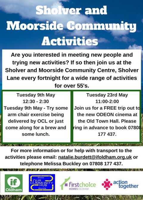 melissabFCHO's tweet photo. Upcoming activities for Sholver &amp; Moorside residents 😀 #FCHOStrong @FirstForFCHO @SharonATog @ifOldham https://t.co/lig9wr3rYW