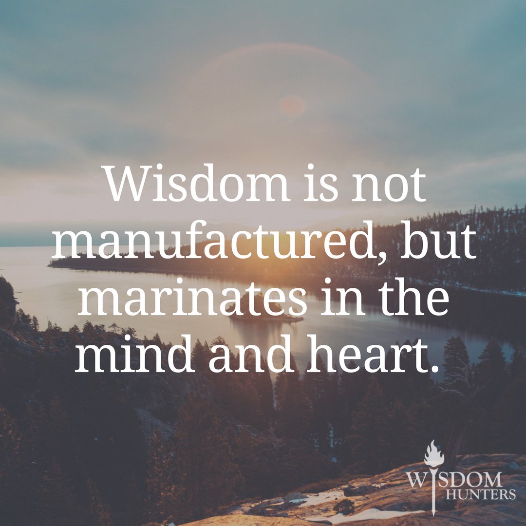 4ACrown's tweet photo. Wisdom is not manufactured but marinates in the mind and heart. #wisdomhunters #depthandbreadth https://t.co/ushxqipwUj