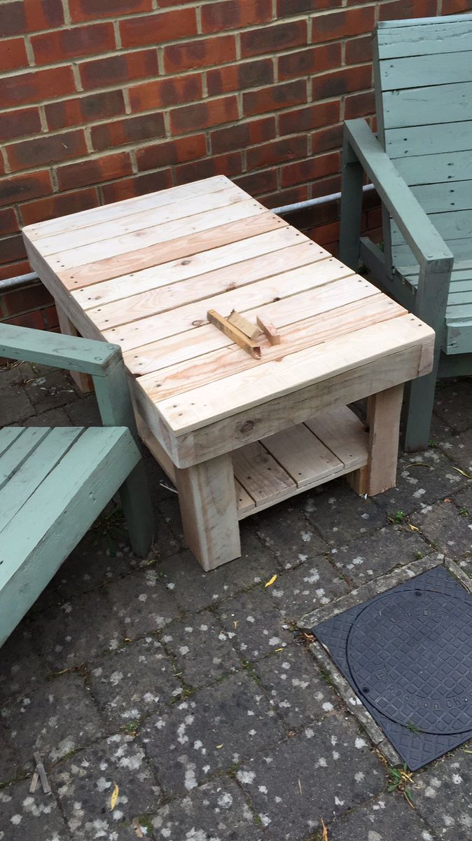 UdRestoration's tweet photo. New coffee table, made with just 1 pallet! Making these in bulk to try sell #pallet #woodwork #wood #build #project #forsale #table #Coffee https://t.co/XhPnchSEky