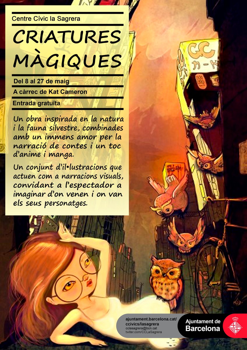 CCLaSagrera's tweet photo. Ja pots venir a visitar l'#exposició CRIATURES MÀGIQUES de #KatCameron! Fins el 27 de maig a la sala d'exposicions del #centrecívic https://t.co/PrRulNOgP4