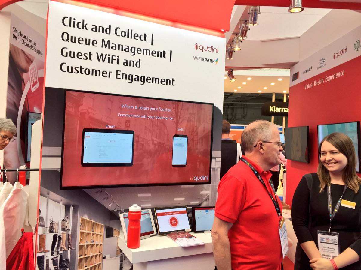 FujitsuUKEvents's tweet photo. We're working with @qudini &amp; @wifispark to transform the in-store #retail experience. See how at #RBTE2017 stand 670. https://t.co/Lp8QZ4IgKm