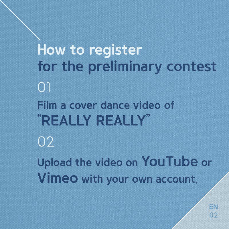 ygent_official's tweet photo. [WINNER x GENIE ‘REALLY REALLY’ COVER DANCE CONTEST]
More info @ https://t.co/5pWqoKC5vo
#WINNER #위너 #GENIE #REALLYREALLY
#지니뮤직 #커버댄스 #YG https://t.co/w03DRu7Mpc