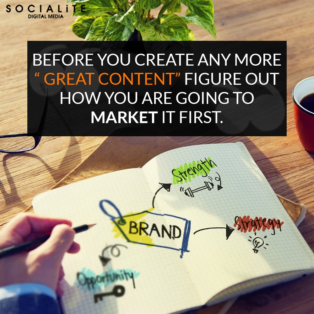 socialiteDM's tweet photo. #MondayMotivation
Before you create any more ""Great Content"" figure out How you are going to market it first. https://t.co/C8JoiXAgl7