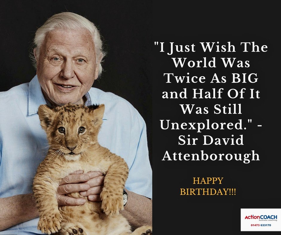 actioncoachnk's tweet photo. He Is A Living Testament To The Fact That There Is NO Age Limit to Learning!!

#HappyBirthday Sir David Attenborough !!  @davidattenburro https://t.co/khwK43v3HA