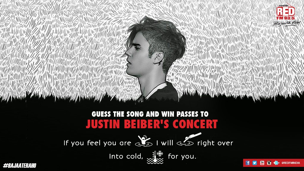 RedFMIndia's tweet photo. #ContestAlert Guess the song and win passes to Justin Bieber - Purpose World Tour concert in India. @justinbieber https://t.co/4oMeFd9pqz
