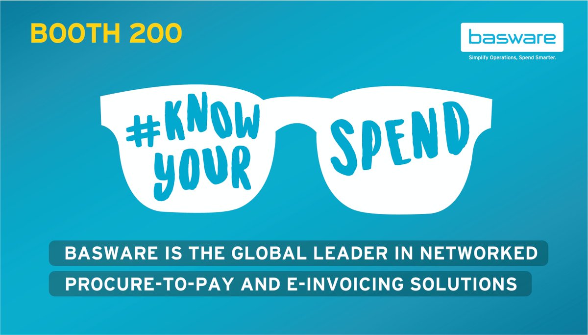 basware's tweet photo. Blinded by spreadsheets? Stop by Booth 200 at @springapexpo to pick up some shades and learn how to #knowyourspend https://t.co/VI6QWkIYbc