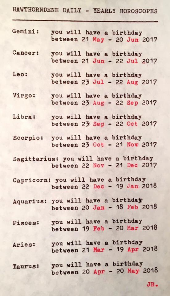 DeneDaily's tweet photo. YEARLY HOROSCOPES

#Horoscopes #StarSigns
#HawthorndeneDaily #Hawthorndene #theDaily #theDene #LocalNews #TypewriterNews #JB https://t.co/ukYh8ZR9Uz