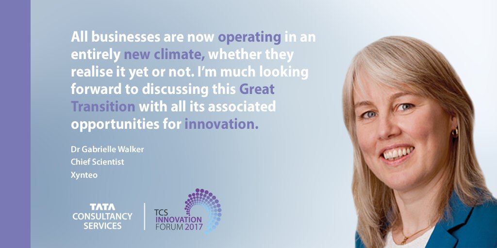 Dr Gabrielle Walker of <a href="/Xynteo/">Xynteo</a> on the changing business climate and innovation. Follow #TCSInnovation on Tuesday 9 May.