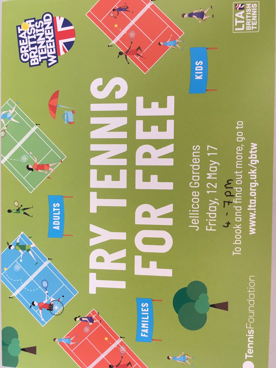 Jellicoetennis's tweet photo. @tenniswales @TWCoachEd Free tennis at Jellicoe Gardens this Friday from 4-7pm for our #gbtw #growingthegame https://t.co/FljR5uUL4E