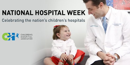 hospitals4kids's tweet photo. Happy #hospitalweek to all the nation's children's hospitals! Thank you for the amazing care you provide to pediatric patients. https://t.co/7RUmC7CwDy