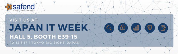 safend's tweet photo. Come and meet the @safend team of experts at this weeks #japanitweek Japans largest IT trade show at Tokyo Big Sight #datasecurity https://t.co/2oc0kZ8LPQ