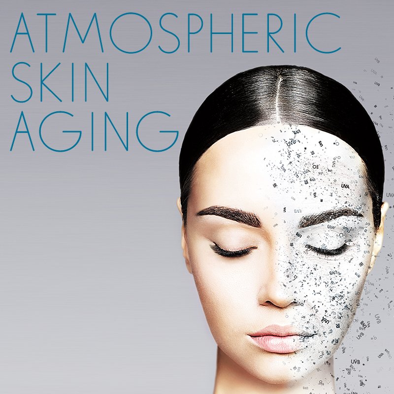 Heard of atmospheric #skin aging? It's visible signs of aging caused by environmental aggressors, such as UV, IR-A, &amp; ozone pollution.