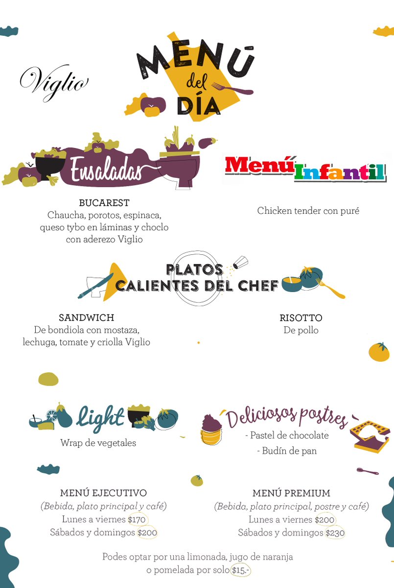 viglioresto's tweet photo. Solo en Viglio Recoleta podes disfrutar el menú ejecutivo y el menú infantíl #Viglio #Recoleta #Almuerzo #Abril #MenúEjecutivo #MenúInfantil https://t.co/TWDX5gCbei