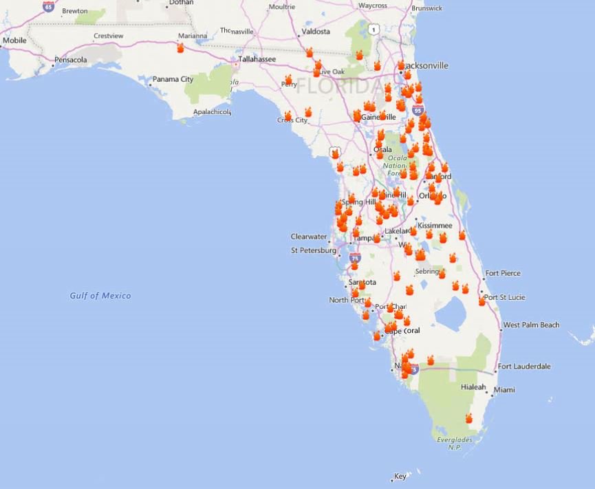 FLForestService's tweet photo. FL Forest Service is actively suppressing 125 wildfires that are burning 31,154-acres. Link to interactive map https://t.co/VCFDjktZ3e https://t.co/obnBPmOy9F