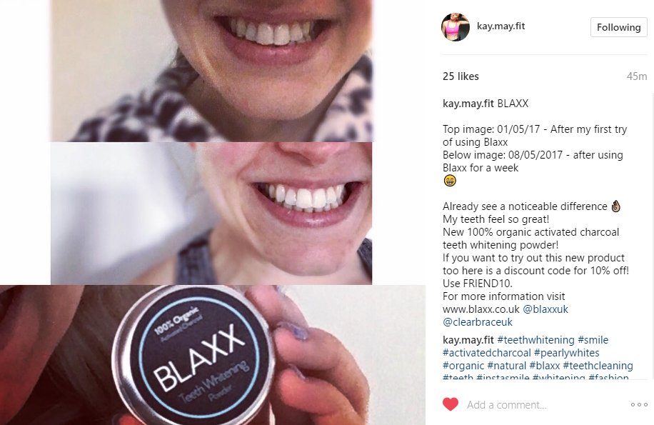 blaxxuk's tweet photo. Lovely review! Customer been using https://t.co/JRX9RkX8vt for a week and the difference is apparent. Believe the hype 
#activatedcharcoal https://t.co/AuFdOz7BJt