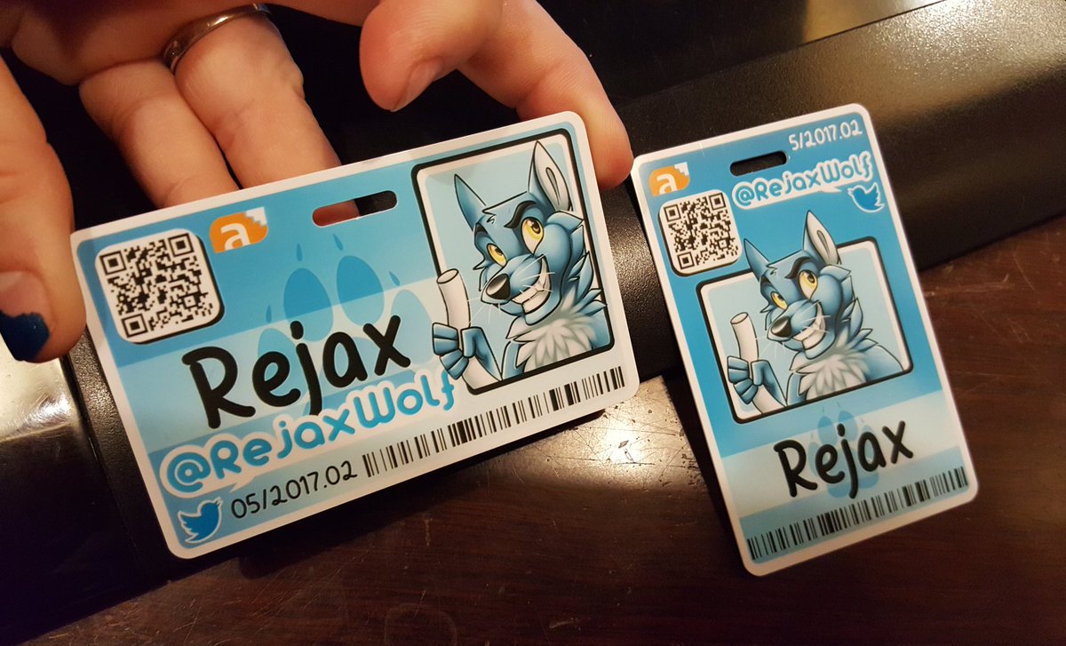 WinterSnoWolf's tweet photo. #FurryIDs for @RejaxWolf heading out for BLFC. Time's running out to order yours https://t.co/vSZK1NlViL https://t.co/BtDB0W74ak