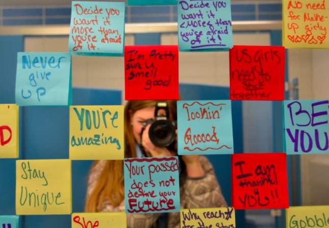 dosomething's tweet photo. Spread positivity and help boost people's self-esteem by posting mirror messages for #MentalHealthAwarenessWeek: https://t.co/VjJh4PcYTl 💞 https://t.co/Q44uzwYlOI