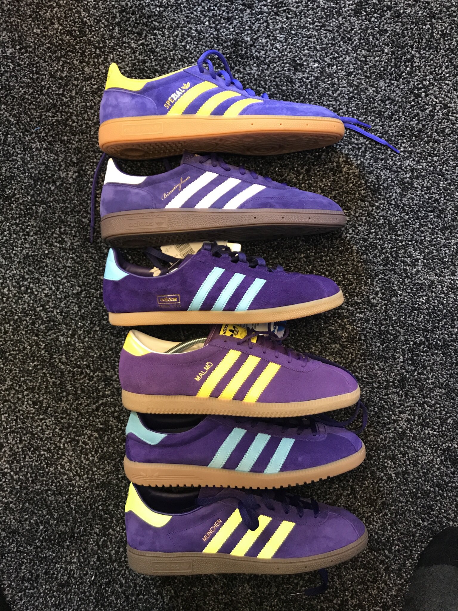profundamente Transporte prometedor Andrew Forster (Fozzer) Adidas Addict on Twitter: "The colour is Purple.....adidas  Spezial, Birmingham, Trimm star, Malmo, Bermuda and Munchen!  https://t.co/Q1DUjJJ7Zg" / Twitter