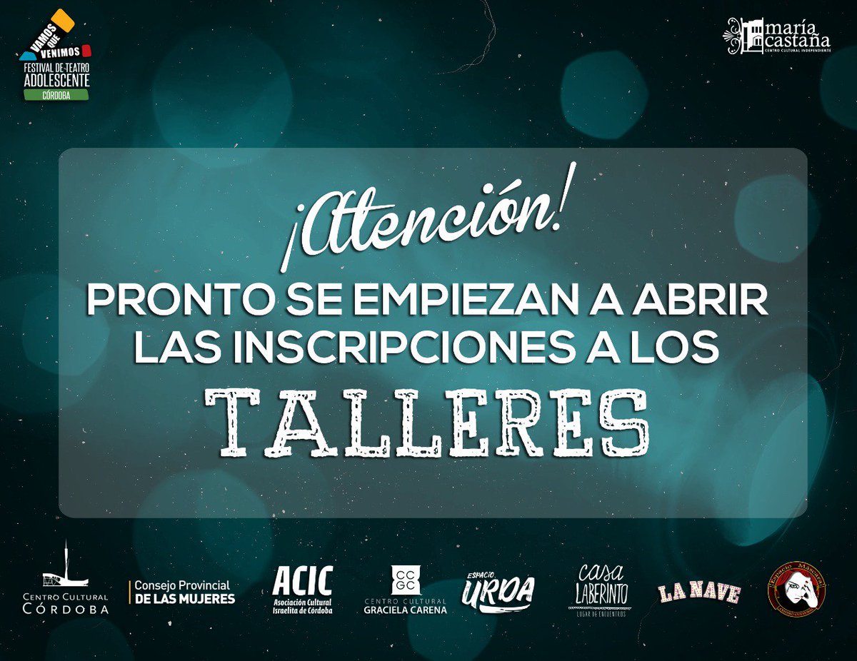 VQVCordoba's tweet photo. ESTAS ANSIOSO? En estos días estaremos contándole más sobre las inscripciones a los talleres gratuitos del #VQVCba https://t.co/fNj7WcYVA6