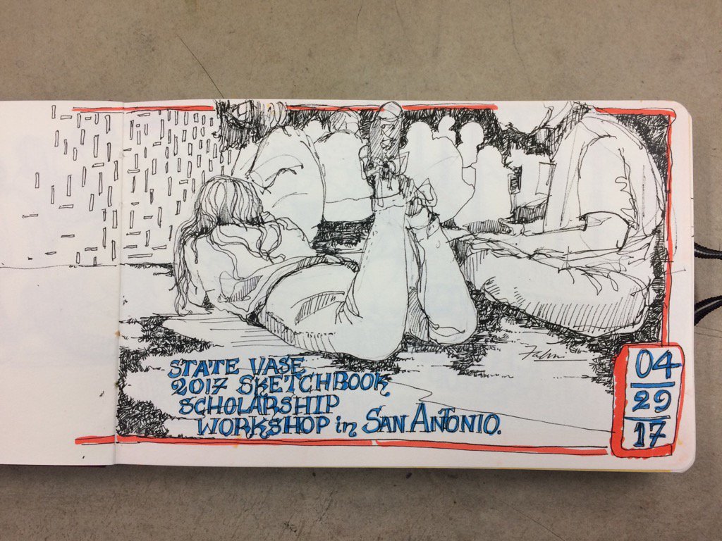 Fahmikhan's tweet photo. Coordinating the sketchbook wrkshp @StateVASE #stateVASE2017 @FBISDFineArts https://t.co/xjeZTcACKq