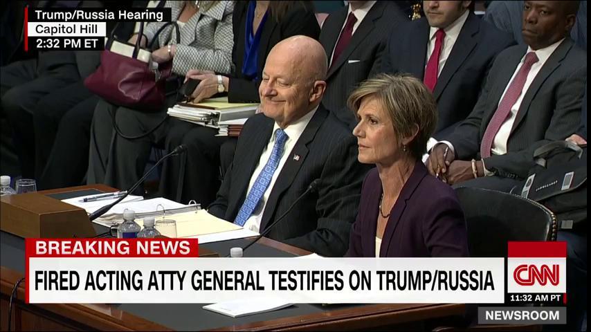 Now: Former acting Attorney General Sally Yates testifies on Trump/Russia. Watch on... ln.is/lB2bN by #CNN via <a href="/c0nvey/">Convey</a>