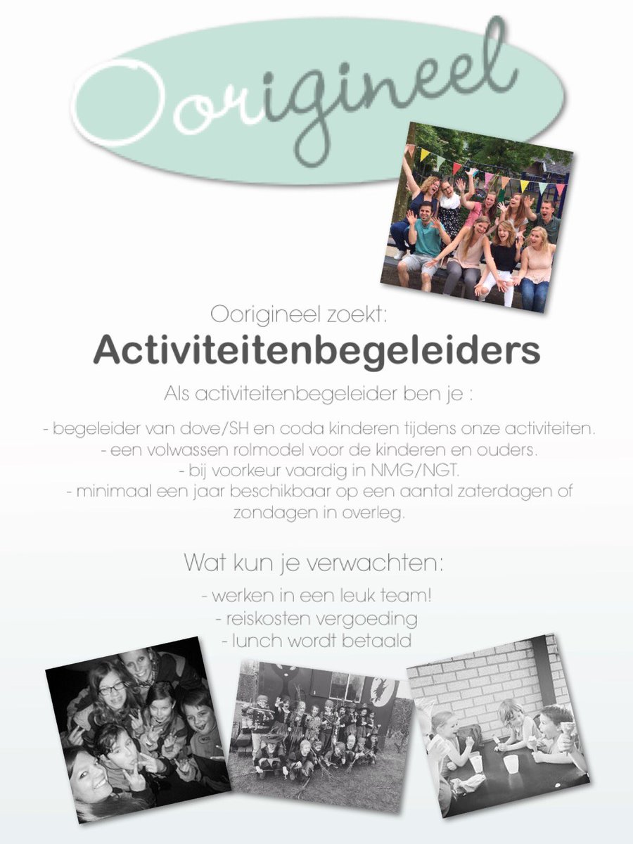 Ben jij geinteresseerd?Kijk dan via deze link wat je kan doen om je aan te melden! oorigineel.nl/vrijwilligers Tot gauw?!