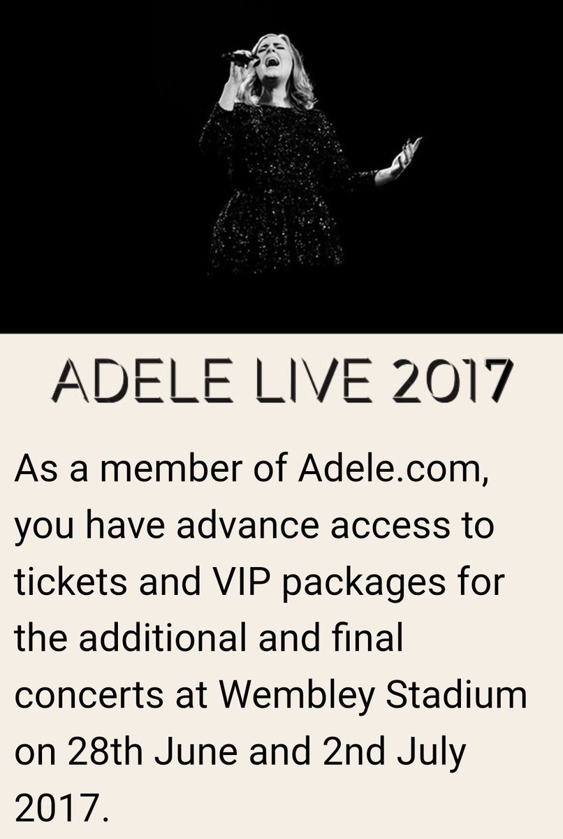 AmandaModelli's tweet image. #adelelive2017 #wembleyStadium #adeletickets 🇮🇹 Vendo 2 biglietti per il concerto ADELE LIVE 2017, del 2 luglio 2017, Wembley Stadium-Londra
