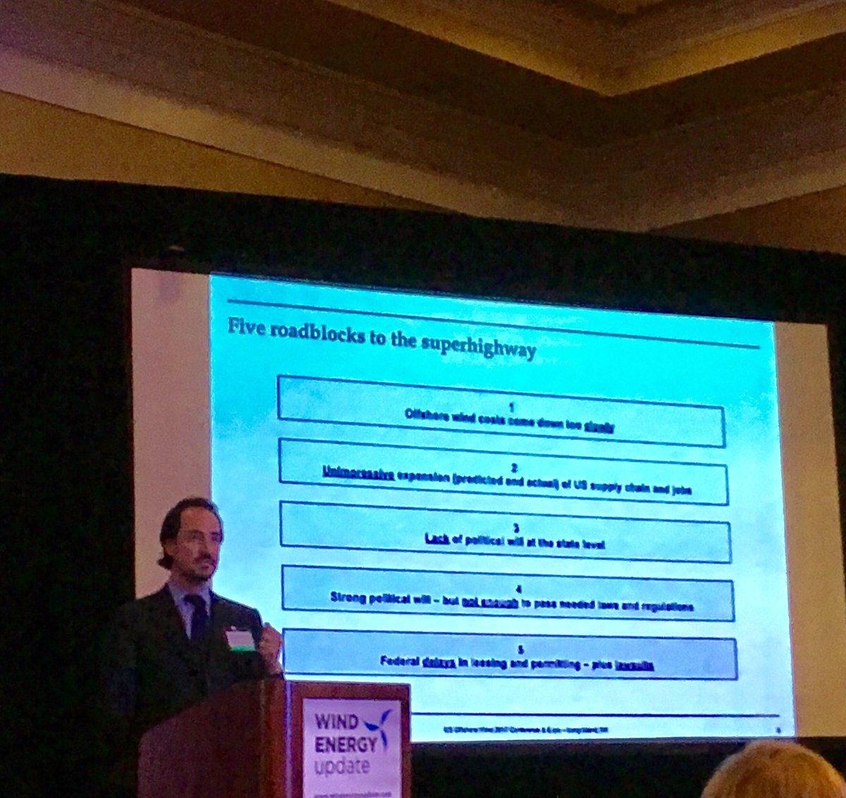 #RCG's Doug Pfeister, presenting at #USoffshorewind17 in Long Island, talking about the #offshorewind "superhighway"