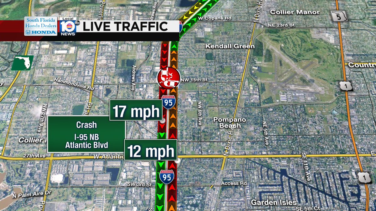 #TRAFFICALERT 3 NB lanes blocked on I-95 NB at Atlantic Blvd. Causing delays in both directions! https://t.co/yErmEQVxES