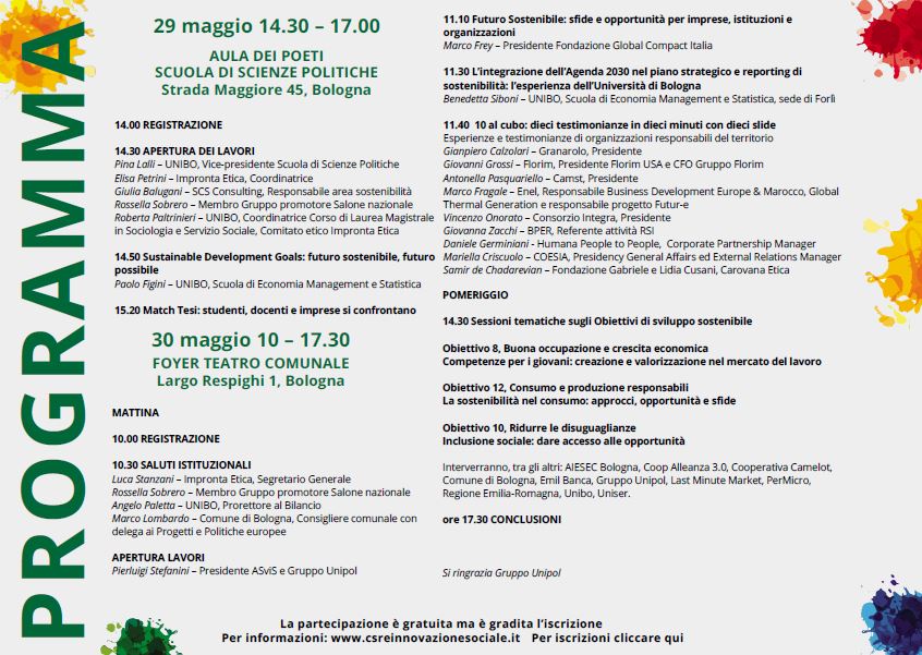 ImprontaEtica's tweet image. Online programma tappa bolognese @CSRIS_it : 29-30 maggio vi aspettiamo a #Bologna #CSRIS17BO @SCS_Consulting improntaetica.org/wp-content/upl…