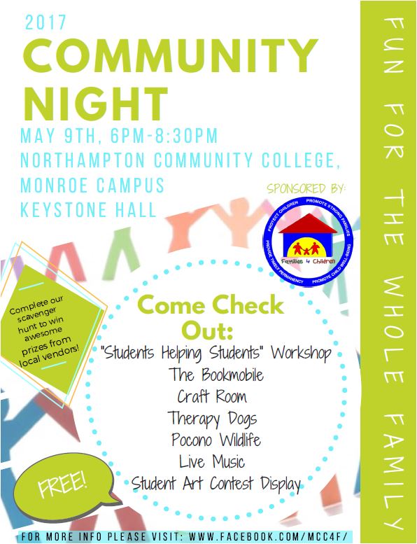 RepBrownPA's tweet photo. Don't forget to stop out at the 2017 Community Night tomorrow from 6 - 8:30 p.m. @NorthamptonComm Monroe Campus - Keystone Hall https://t.co/TZhw5Qtfy5
