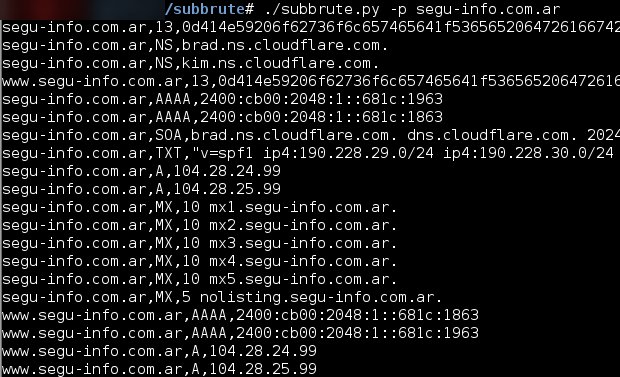SeguInfo's tweet image. SubBrute: metaconsultas DNS que enumera registros y subdominios dlvr.it/P5MlNX #herramientas #penetration_test