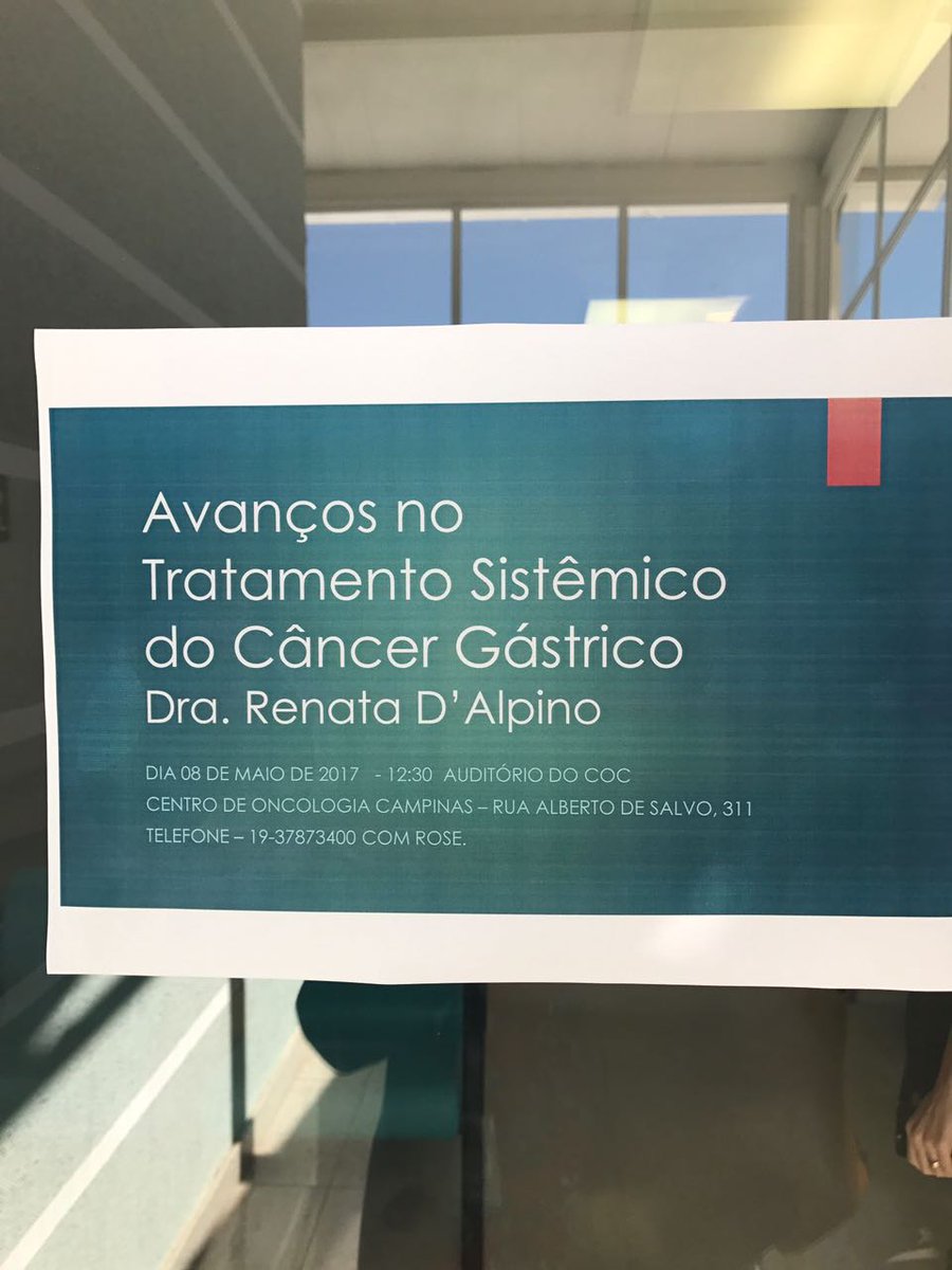 Palestra de atualização em Câncer Gástrico
Dra Renata D'Alpino. Oncologista do Centro de Oncologia do Hospital Alemão Oswaldo Cruz
